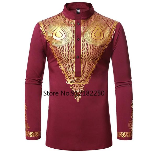 

ethnic clothing white african dress shirt men hip hop dashiki robe africaine streetwear clothes slim fit long sleeve male xxl, Red