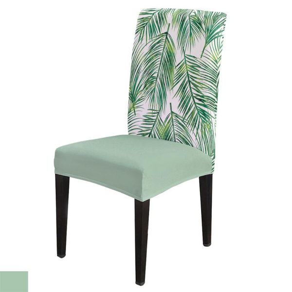 

chair covers dining room cover green leaves lines tropical plants table chairs for kitchen tablecloth home decor
