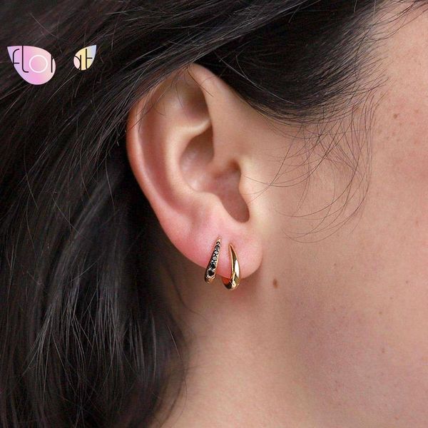 

hoop & huggie 925 sterling silver ear needle smooth circle earrings for women lady fashion korean jewelry party gift daily wear, Golden;silver