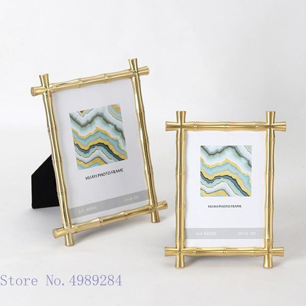 

frames metal po frame creativity bamboo joint golden border deskcrafts ornaments wall hanging gold and silver picture