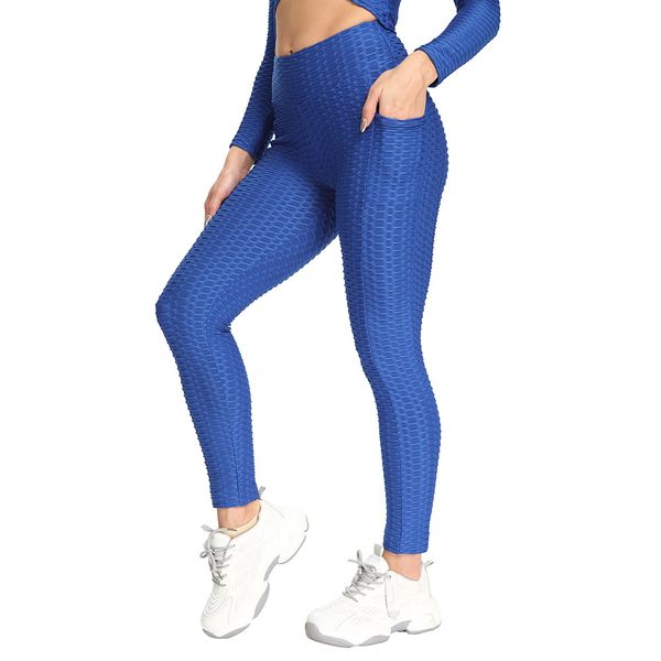 Abbigliamento da yoga Pantaloni modellanti sportivi Tasca per glutei da donna Leggings da allenamento traspiranti Moda a vita alta senza cuciture