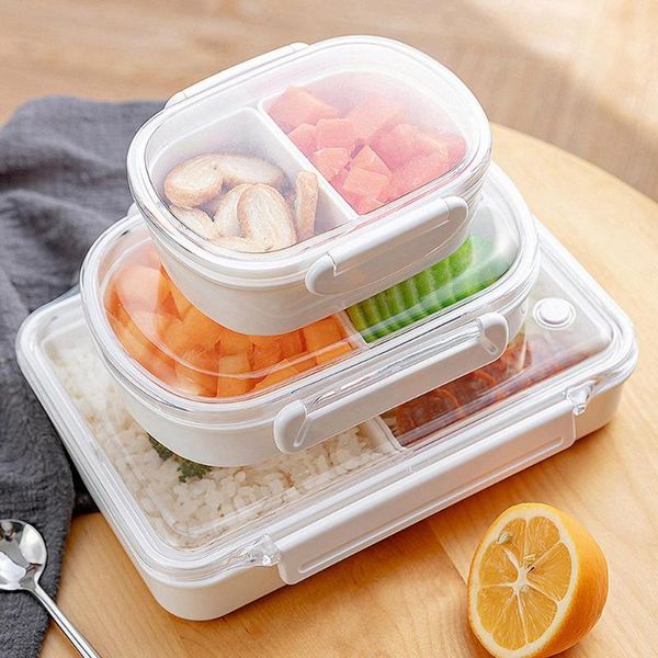 

storage bottles & jars bento box portable 3 compartments food container for microwave eco-friendly heatable split lunch kitchen supplies