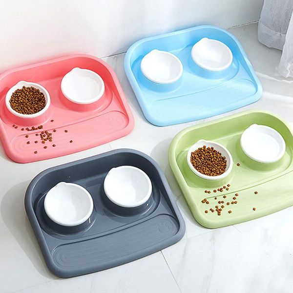 

cat bowls & feeders bowl pet removable washable leak-proof dog green plastic puppy large