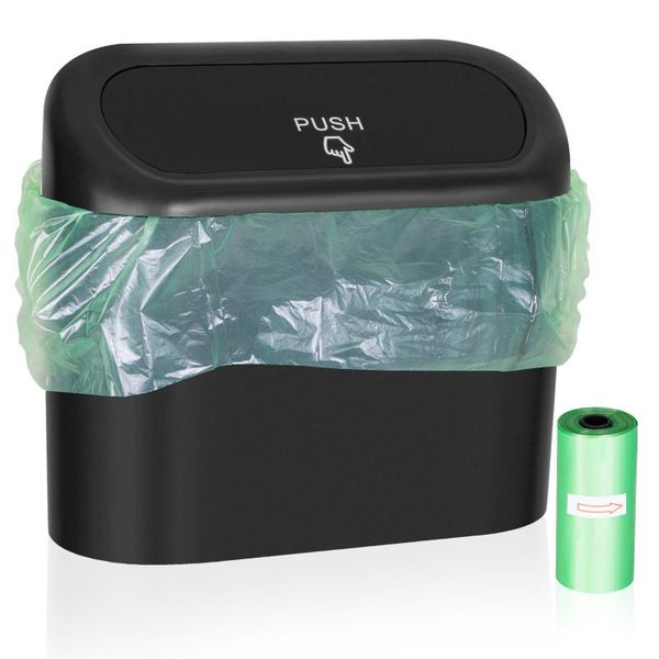 

other interior accessories wontolf car trash can bin small mini garbage dustbin w/ 30pcs bags organizer container for office home