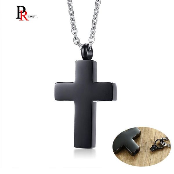 

pendant necklaces openable christian cross for man women stainless steel simple god bless you prayer accessories, Silver