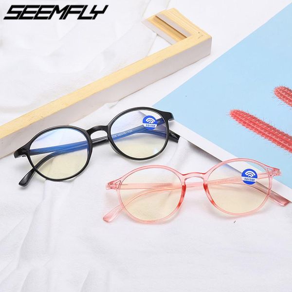 

fashion sunglasses frames seemfly anti blue light clear round optical glasses computer men women goggles tr90 spectacles eyeglasses oculos d, Black