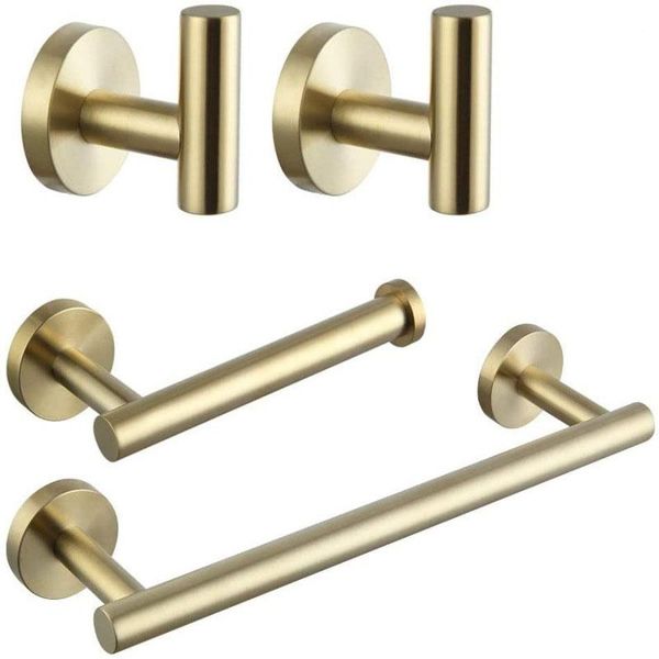 

bath accessory set gold black toilet tissue roll paper holder towel rack bar robe coat clothes hook hardware bathroom accessories toiletries