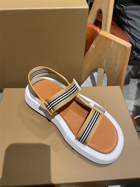 

new arrived woman summer brand sandals ladies popular mixed color flat beach sandals with shoes box, Black