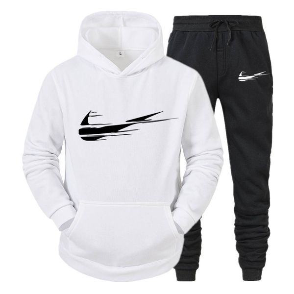 

tracksuit 2021 autumn/winter male fashion suit printed letter with hoodie sports pants set of two pieces, Gray