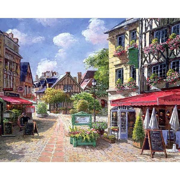 

paintings landscape city oil painting by number flowers acrylic paints on canvas color drawing handpainted diy kits for adults home decor