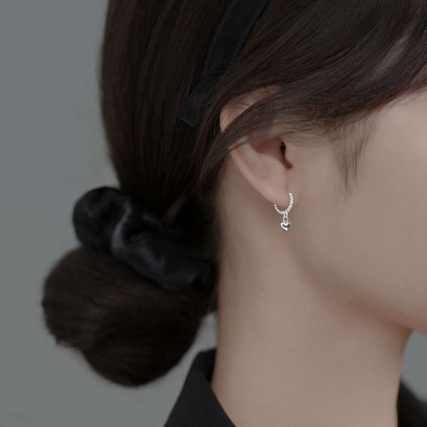 

ning heart-shaped earring female small peach earrings cute simple