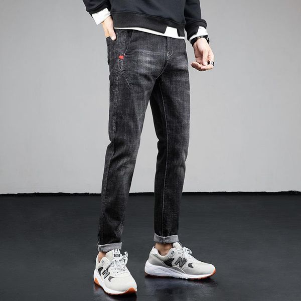 

men's jeans 2021 seasons korean slim stretch pants youth trendy, Blue