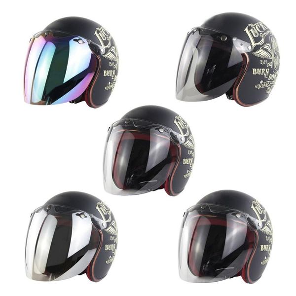 

motorcycle helmets helmet bubble visor 3-snap design open face with pc lens gift for enthusiasts