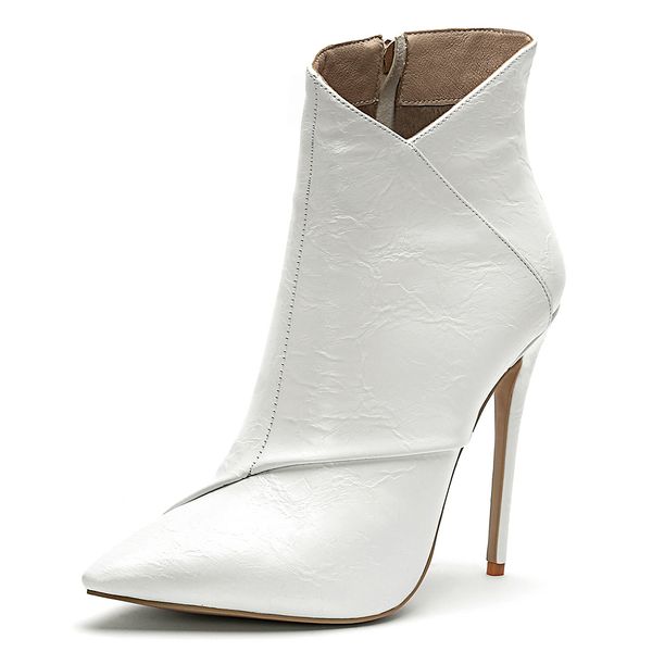 

boots olomm woman winter ankle boots stiletto high-heeled pointed black toe white camel grey party shoes size eua 4-13 rxwa