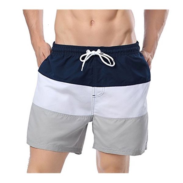 

men's shorts mens quick dry swim trunks stripe beach with mesh liner pockets casual short clothing fe2i, White;black
