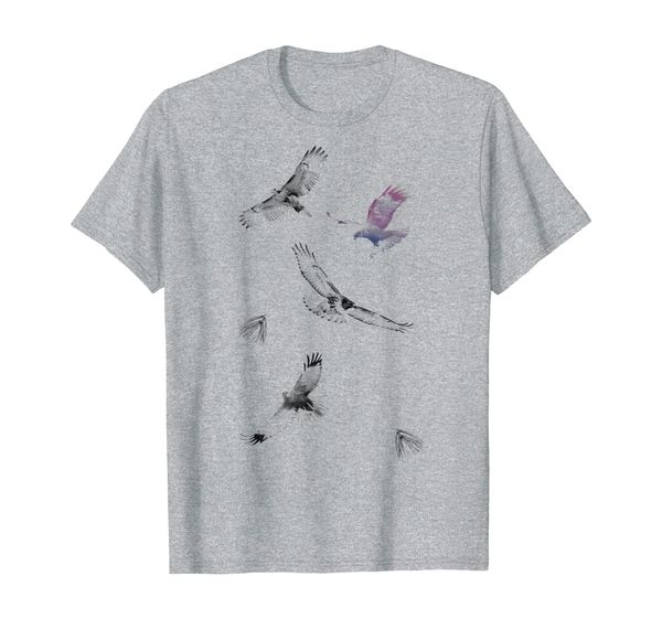 

birds of prey gradient hawk air raptors graphic t-shirt, White;black