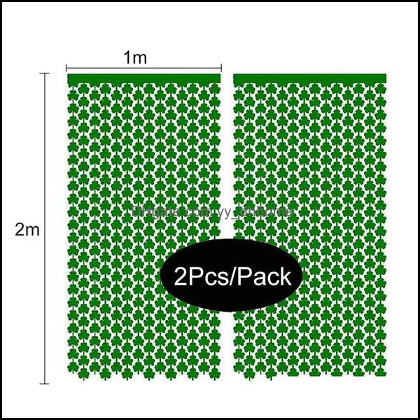 Parti Dekorasyon Etkinliği Malzemeleri Festival Ev Bahçesi 2 Paket Yeşil Shamrock St. Patricks Day Dekor Perde Glitter Zemin İrlanda Festivali D