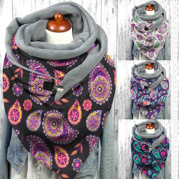 

scarves ishowtienda scarf women retro female windproof double-layer autumn winter shawls echarpe femme fashion shawl wraps, Blue;gray