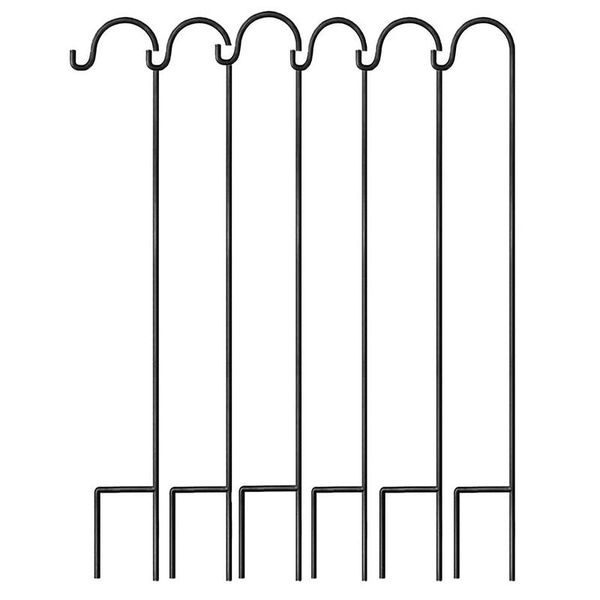 

hooks & rails shepherds hook, 39.4 inch 6 pack crack lamp outdoor hanging lights for garden patio pathway deck lawn decoration