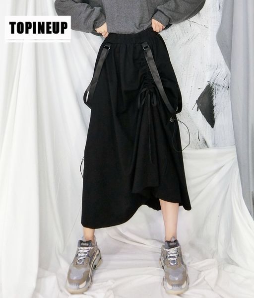 

Spring fashion leisure solid color cordon show female skirts fine, Black