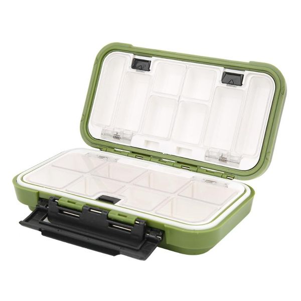 

durable abs waterproof fishing tackle box double sided tools case bait lure hooks storage organizer container accessories