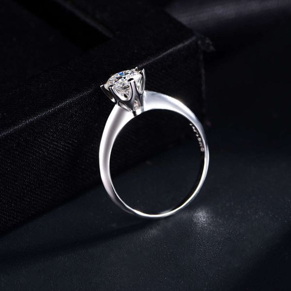 

live broadcast of t family s925 mosangshi silver diamond ring pt95018k, Black