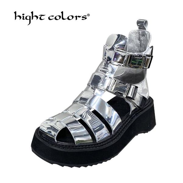 

fashion 2021 summer women high- sandals cut-outs shoes silver black high heels gladiator woman plus size zj21- dress