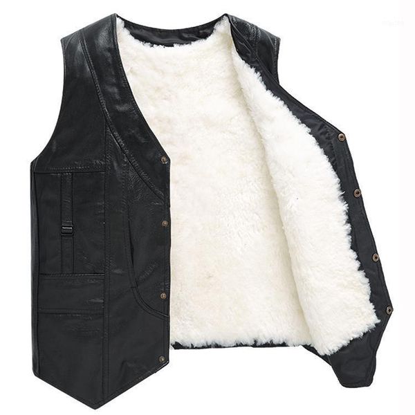 

men's vests winter jacket men genuine sheepskin leather vest spring and summer fur male plus size 5xl inter men coat1 ibbb, Black;white
