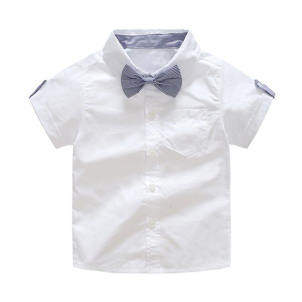 

popular special boys' summer white short sleeve shirt loose strap shorts suit, Blue