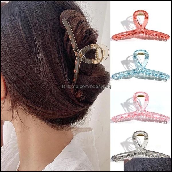 Barrettes Gioielli Jewelrywoman Trasparenti Artigli Forcine per donna Clip per capelli stile coreano Aessories Fermacapelli Copricapo Ornamenti chic Goccia D