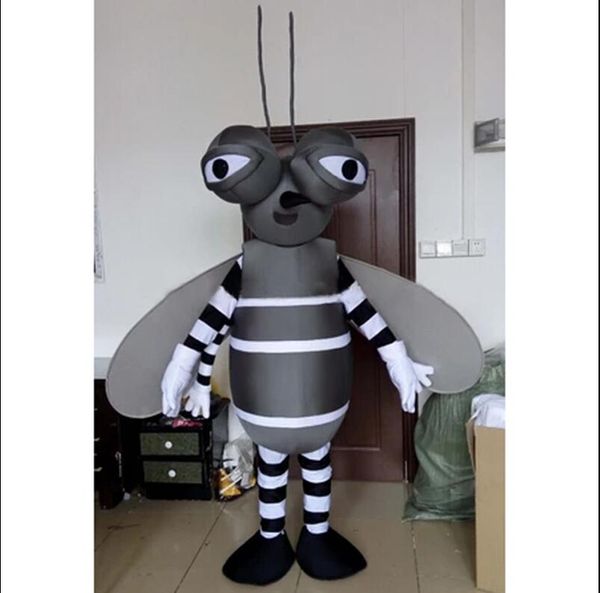 costumi della mascotte della zanzara nera Vestito da festa operato da Halloween Personaggio dei cartoni animati Carnevale Natale Pasqua Pubblicità Costume da festa di compleanno Vestito