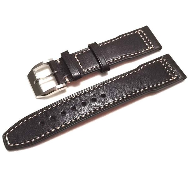 

watch bands handmade wristband vintage bracelet 20mm 21mm 22mm leisure watchband cow leather strap belt pin buckle, Black;brown