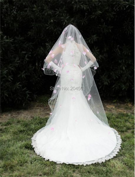 

bridal veils 2021 wedding veil cute with pink flowers, Black
