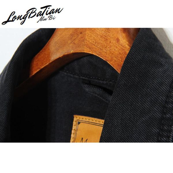

women's jackets vintage black denim women outerwear casual loose single breasted long sleeve short jeans jacket coat female, Black;brown