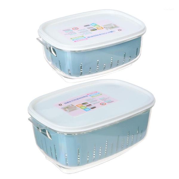 

storage bottles & jars saim food container refrigerator vegetable box plastic double layer drain transparent kitchen