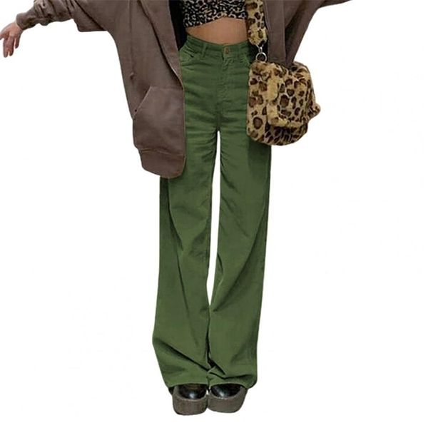 

vintage teenager skater girl style baggy pants streetwear corduroy fashion high waist brown trousers 211115, Black;white