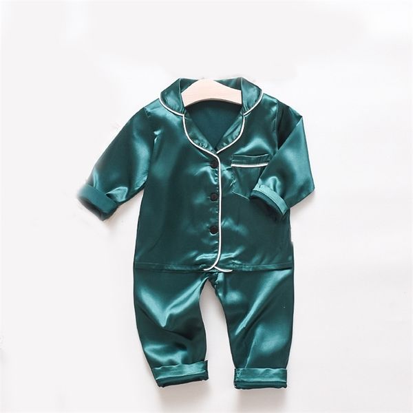 Baby Boy Set Primavera Pigiama a maniche lunghe Completo a righe Top + Pant 2 pezzi Set di abbigliamento in stile coreano Vestiti per bambini Ragazze 210528