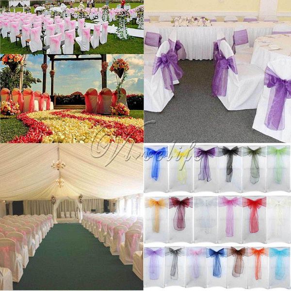 

organza chair sashes bow wedding sash party events banquet decorations supplies