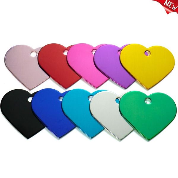 

wholesale 20pcs dog id tag engraved customized pet tags for accessories personalized heart name plate collar decoration tag,id card
