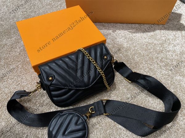 

m56461 designer bag new wave multi-pochette crossbody handbag 2sets quilted cowhide leather round coin purse 2pcs versatile fashion shoulder