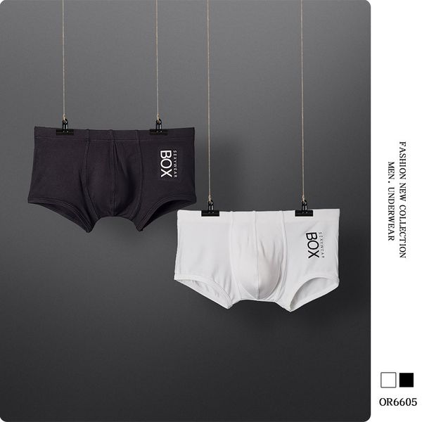 

underpants the high-quality goods cotton thin breathable boxers low waist white men's underwear, Black;white