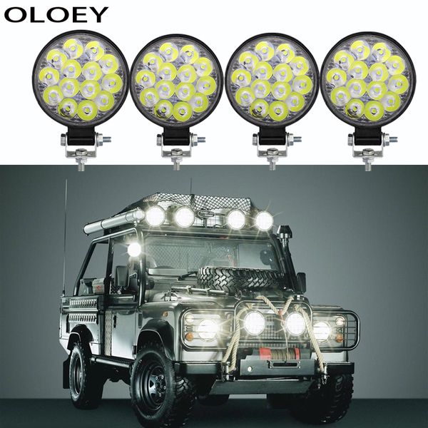 Yeni 48 W LED Iş Işığı LED Araba Ön Sis Işık 12 V 24 V Kamyon SUV 4x4 4WD Mühendislik Farları Off-Road Led Yuvarlak Far