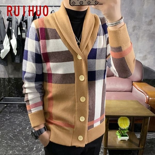 

ruihoo men's knitted cardigan, fashion harajuku, sweater, -2xl, autumn and winter, new, 2021, White;black