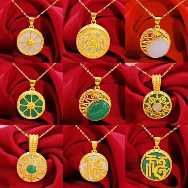 

luxury student necklace vintage exquisite round white crystal small lucky pendant fashion women necklaces jewelry gifts, Silver
