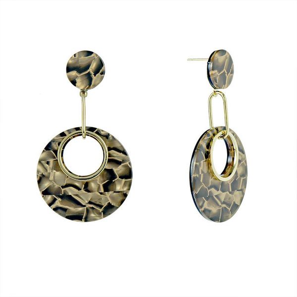 

hoop & huggie long large earrings personality exaggerated acetic acid plate round fashion leopard women, Golden;silver