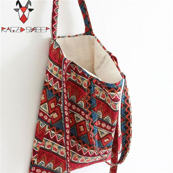 

shopping bags raged sheep fashion tote cotton grocery folding ethnic style cart eco grab bag reusable