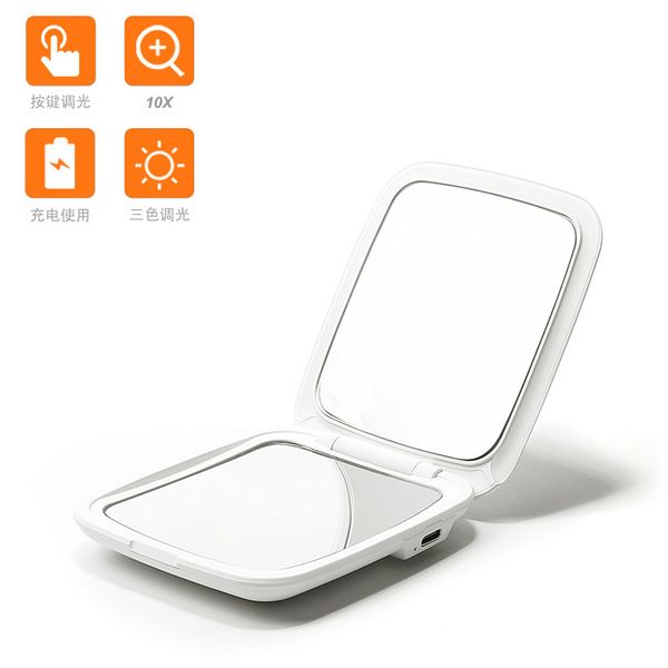 

mirrors luminous mini portable folding led make-up with light make-up 10 times small
