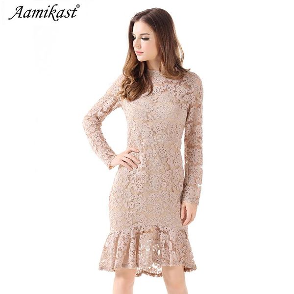 

casual dresses aamikast 2021 womens elegant lace see through tunic club bridesmaid mother of bride dress skater mermaid party, Black;gray