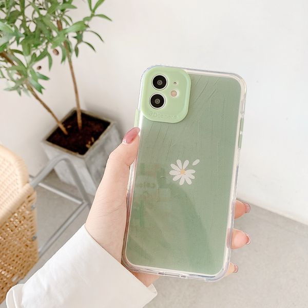 

painting daisy pattern shimmering powder imd phone cases for iphone 12 11 pro promax x xs max 7 8 plus