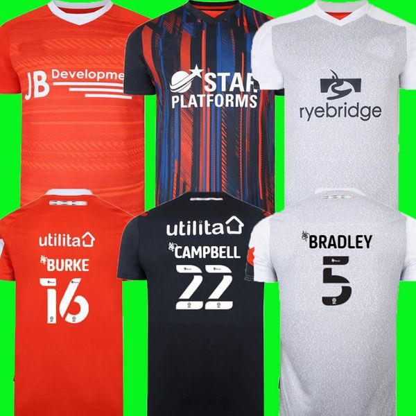 

21 22 luton town soccer jerseys bradley 2021 2022 burke hartson billy bingham curtis lansbury  donaghy berry givens mick mpanzu campbell fo, Black;yellow